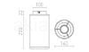 Kompakt méretű TACO mennyezeti lámpa 27 cm magassággal