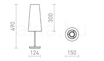 NYC/CONNY 15/30 asztali lámpa  Monaco petróleum kék/ezüst PVC/króm 230V LED E27 11W