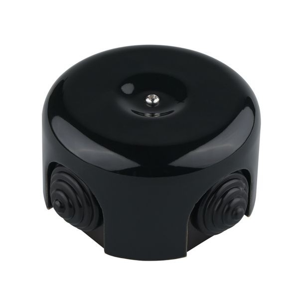 Fekete porcelán falonkívüli kötődoboz 90x45mm